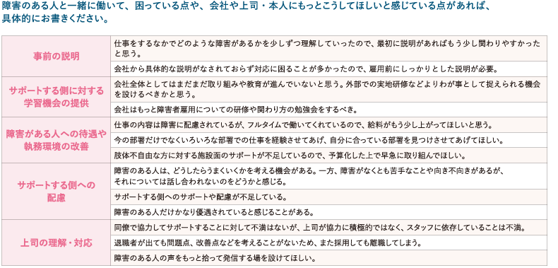 図表8　困っていること・要望したいこと〈自由記述から抜粋〉